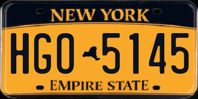 NY license plate HGO5145