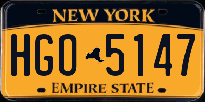 NY license plate HGO5147