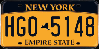 NY license plate HGO5148