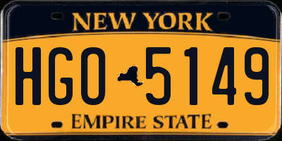 NY license plate HGO5149