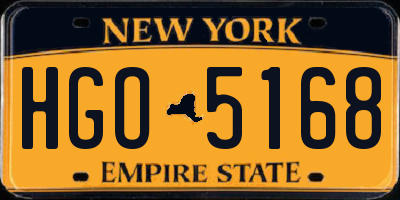 NY license plate HGO5168
