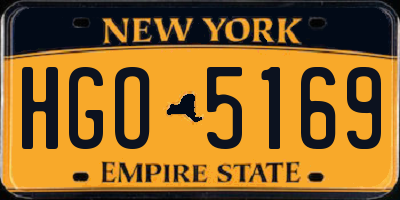 NY license plate HGO5169