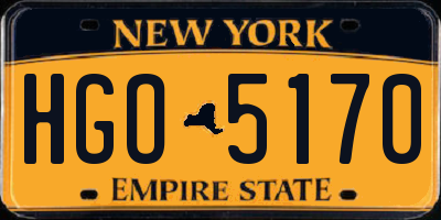 NY license plate HGO5170