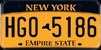 NY license plate HGO5186