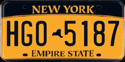 NY license plate HGO5187