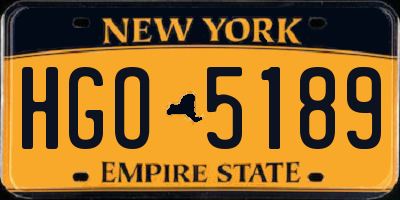 NY license plate HGO5189