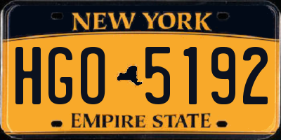 NY license plate HGO5192