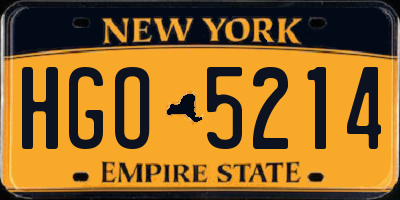 NY license plate HGO5214