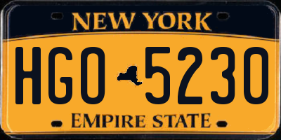 NY license plate HGO5230