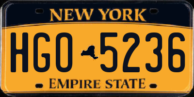 NY license plate HGO5236