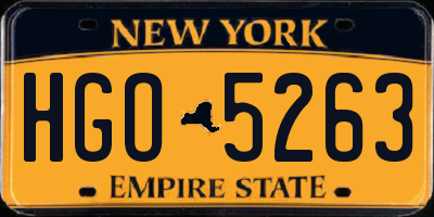 NY license plate HGO5263