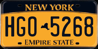 NY license plate HGO5268