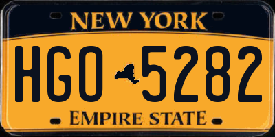 NY license plate HGO5282