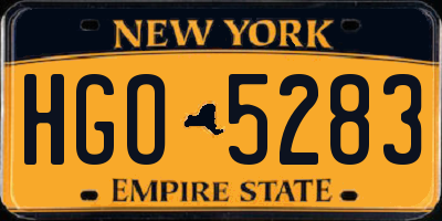 NY license plate HGO5283