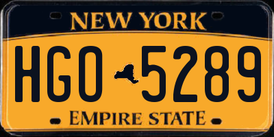NY license plate HGO5289