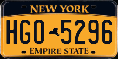 NY license plate HGO5296