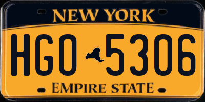 NY license plate HGO5306