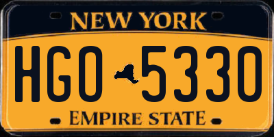 NY license plate HGO5330