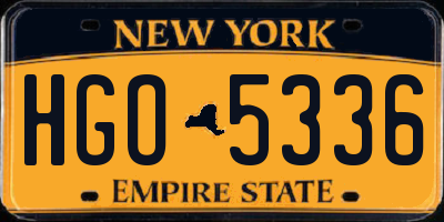 NY license plate HGO5336