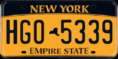 NY license plate HGO5339
