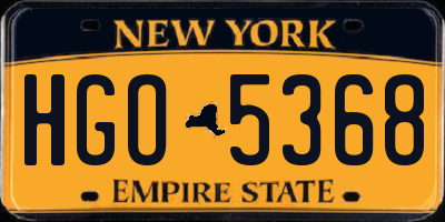 NY license plate HGO5368