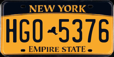 NY license plate HGO5376