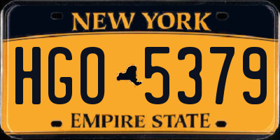 NY license plate HGO5379