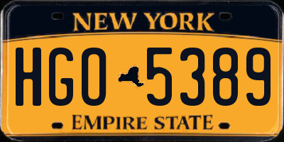 NY license plate HGO5389