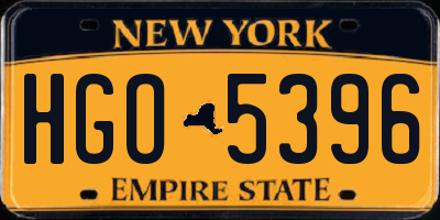 NY license plate HGO5396