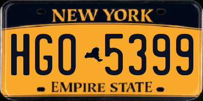 NY license plate HGO5399