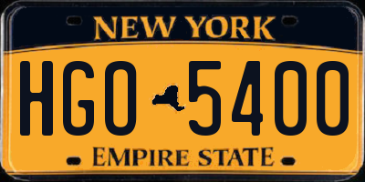 NY license plate HGO5400