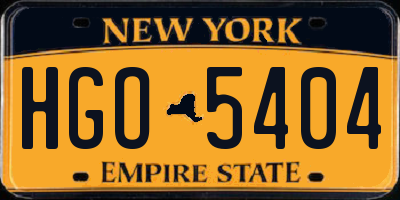 NY license plate HGO5404