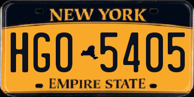 NY license plate HGO5405