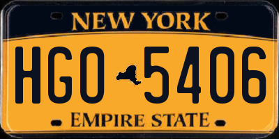 NY license plate HGO5406