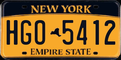 NY license plate HGO5412