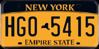 NY license plate HGO5415