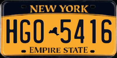 NY license plate HGO5416