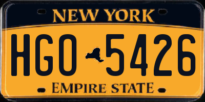 NY license plate HGO5426
