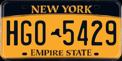 NY license plate HGO5429