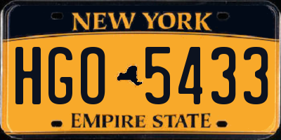 NY license plate HGO5433