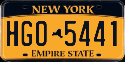 NY license plate HGO5441