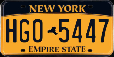 NY license plate HGO5447