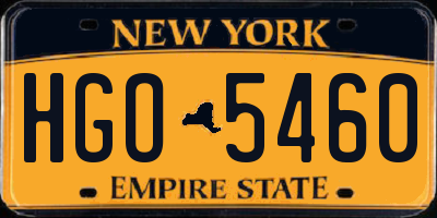 NY license plate HGO5460