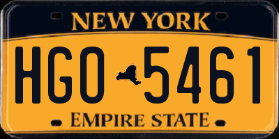 NY license plate HGO5461