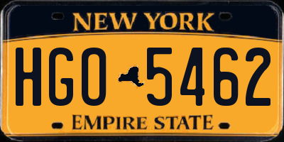 NY license plate HGO5462