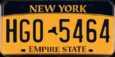 NY license plate HGO5464