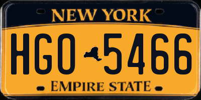 NY license plate HGO5466