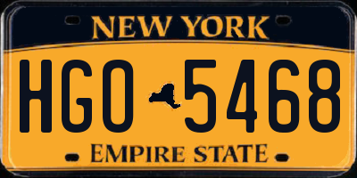 NY license plate HGO5468