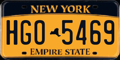 NY license plate HGO5469