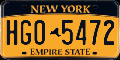 NY license plate HGO5472